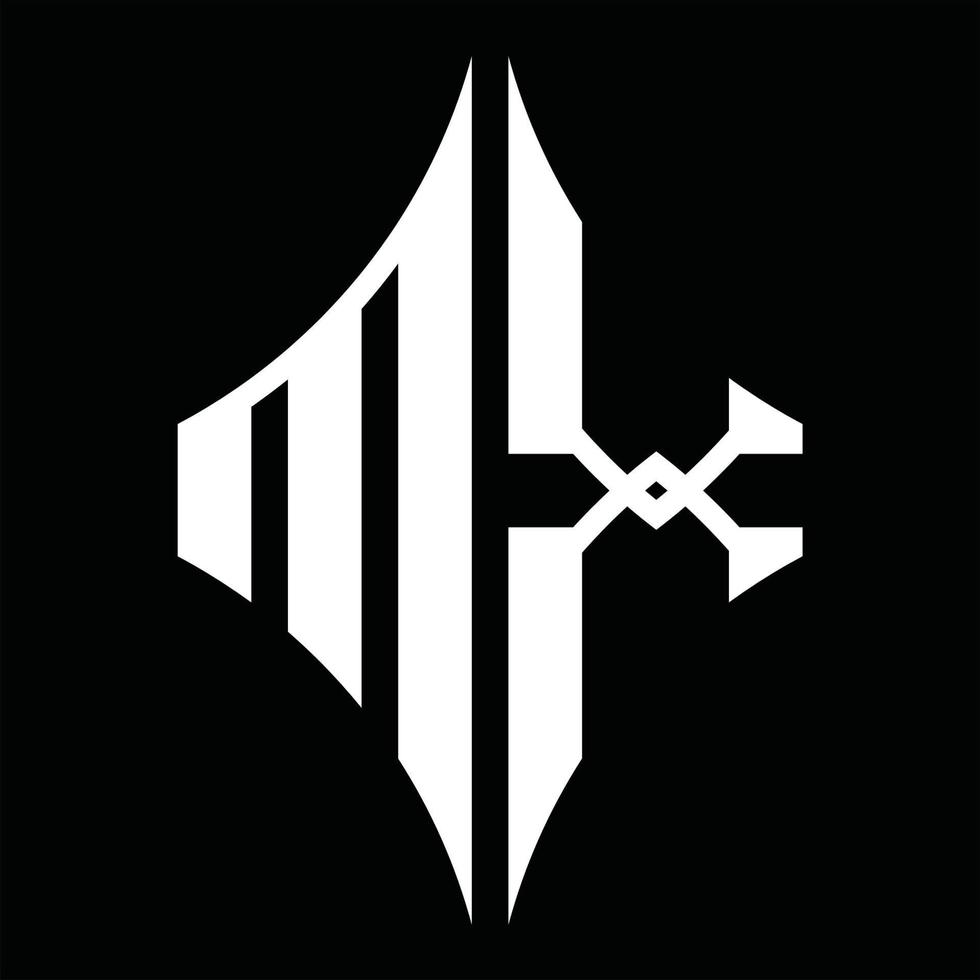 monograma de logotipo mx con plantilla de diseño de forma de diamante vector