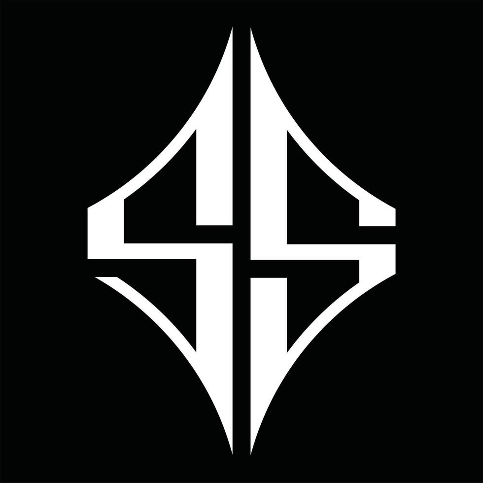 SS Logo monogram with diamond shape design template vector