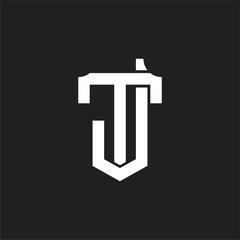 plantilla de diseño de monograma de logotipo jt vector