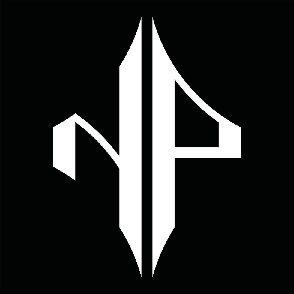 NP Logo monogram with diamond shape design template vector