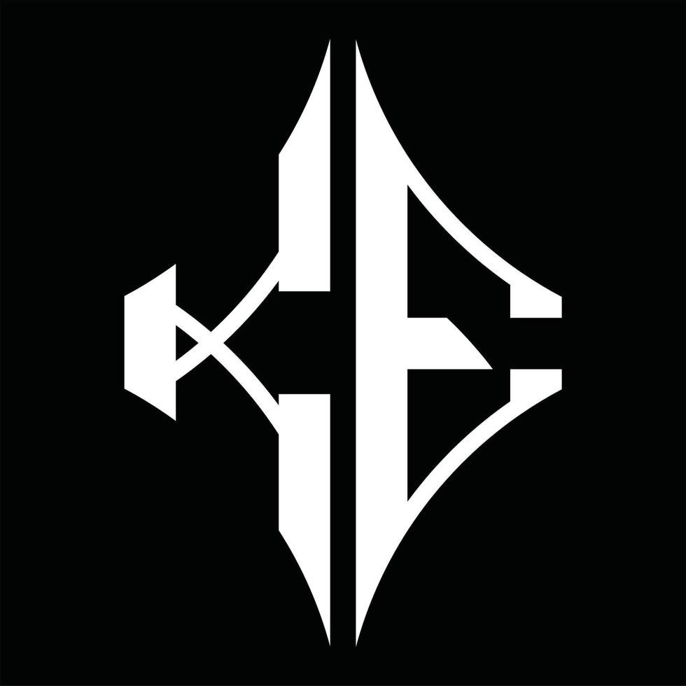 KE Logo monogram with diamond shape design template vector