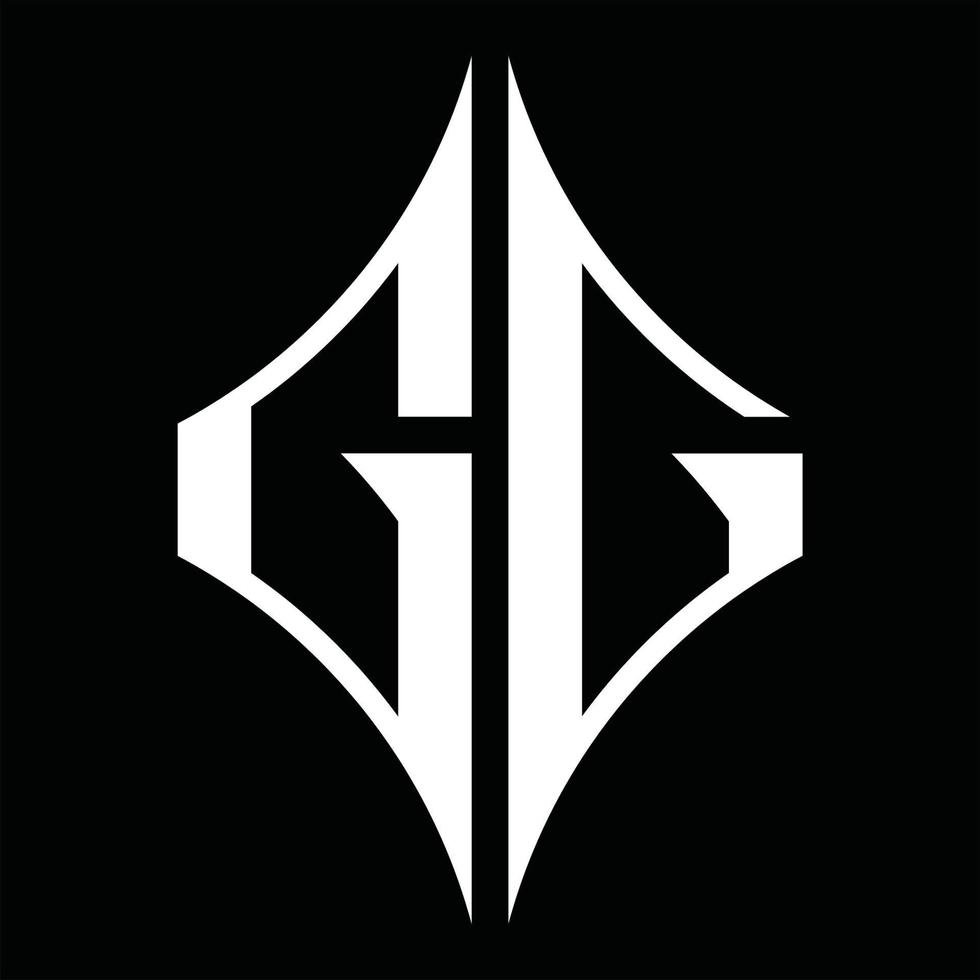 monograma de logotipo gg con plantilla de diseño de forma de diamante vector