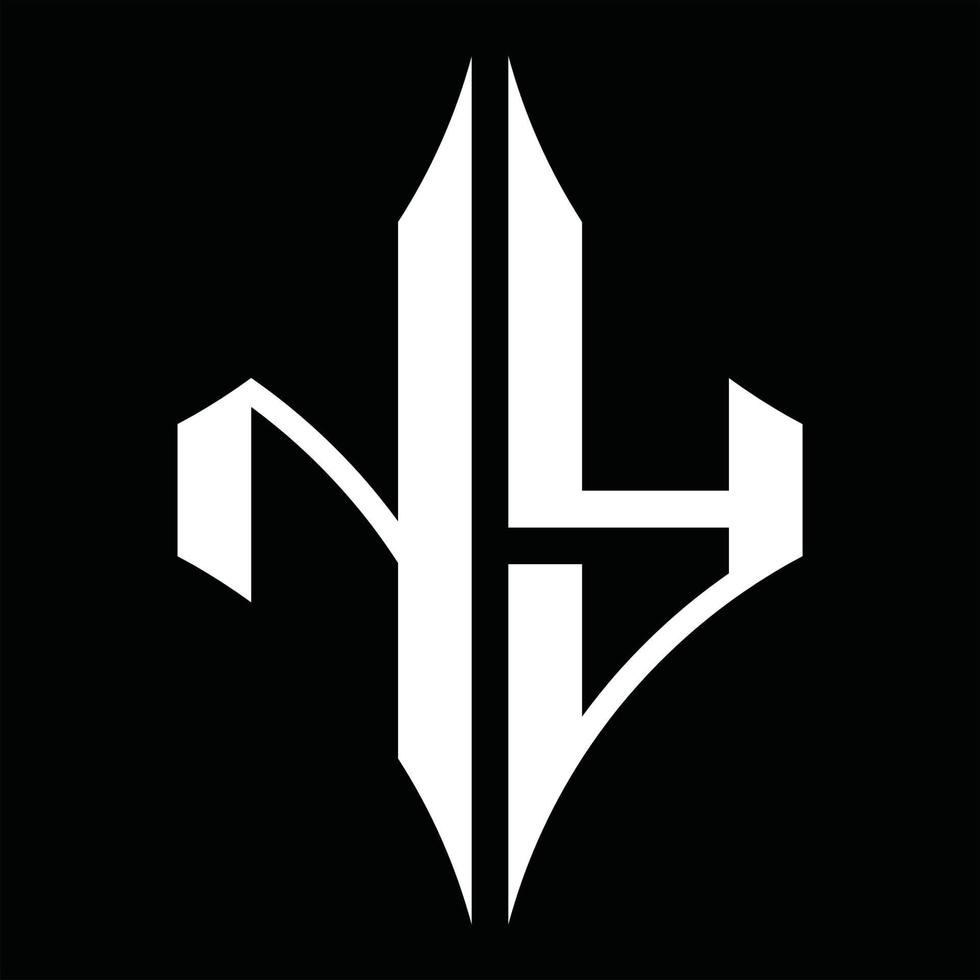 monograma del logotipo de ny con plantilla de diseño de forma de diamante vector
