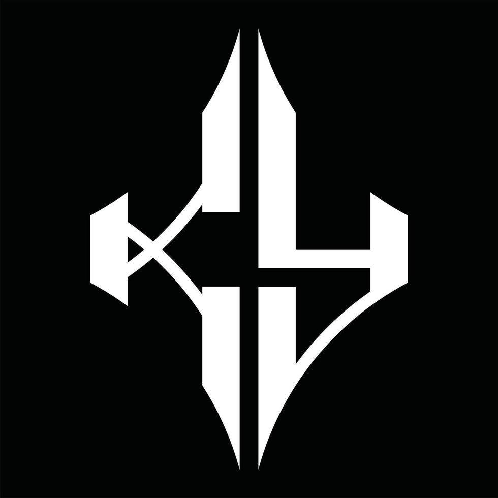 KY Logo monogram with diamond shape design template vector