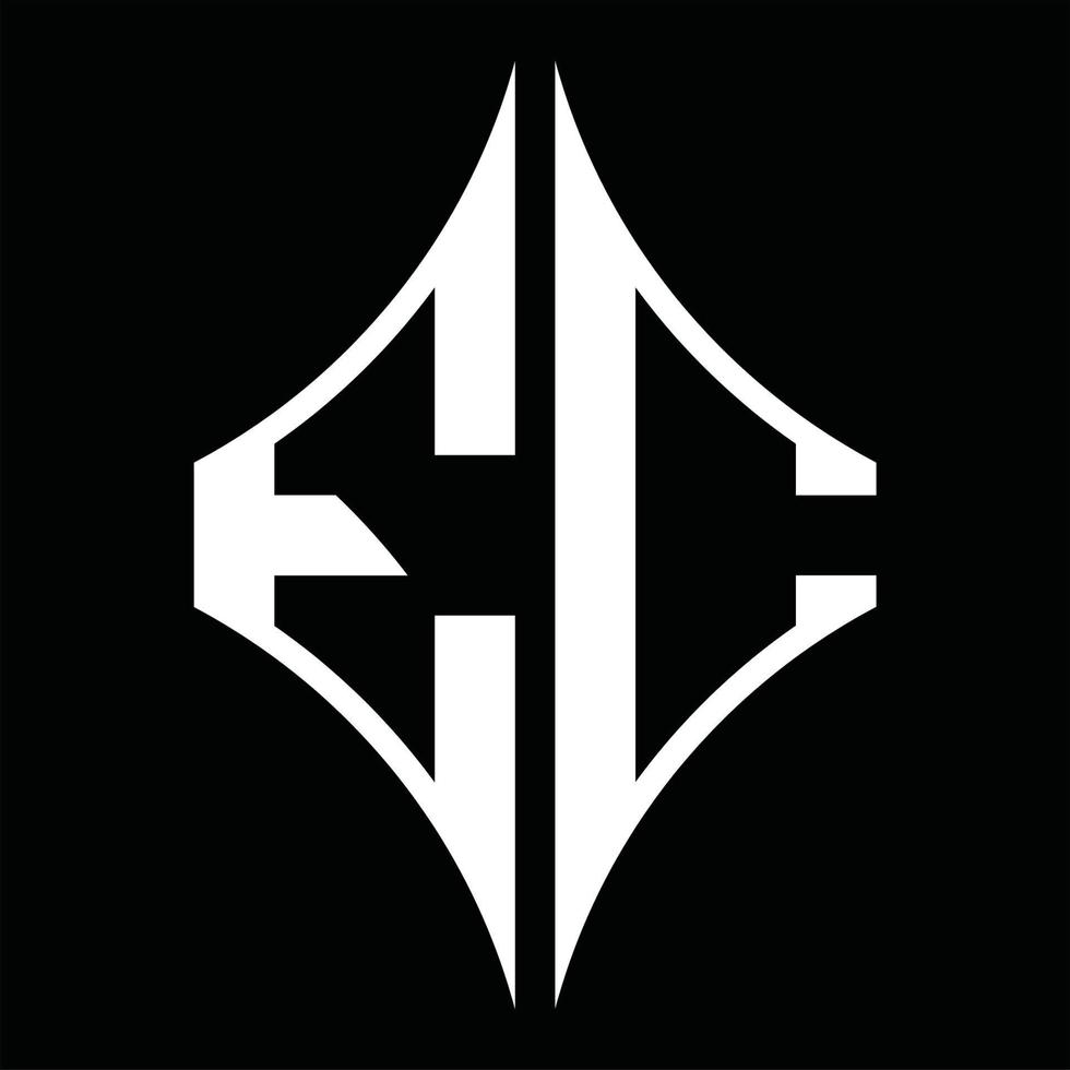 monograma de logotipo ec con plantilla de diseño de forma de diamante vector