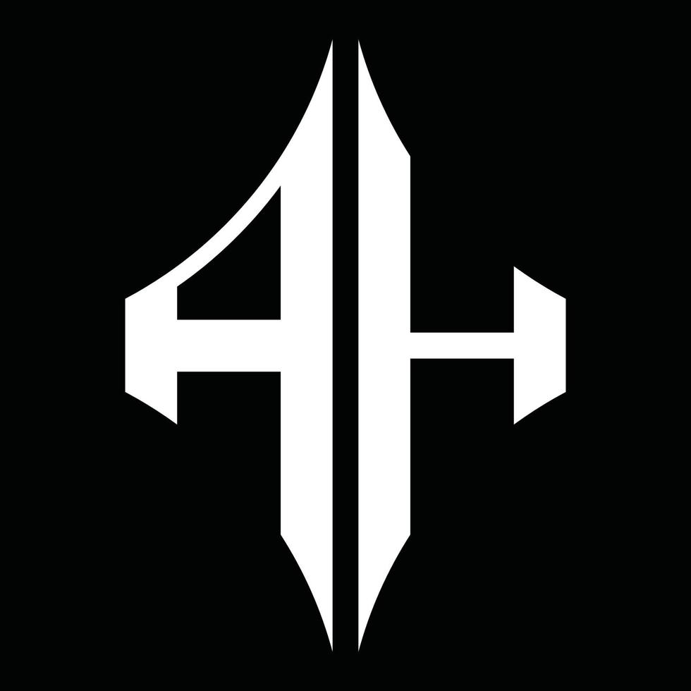 monograma de logotipo ah con plantilla de diseño de forma de diamante vector