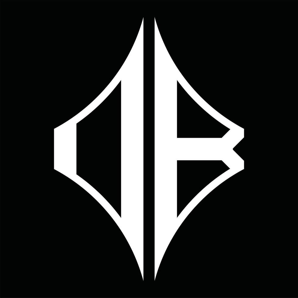 monograma de logotipo db con plantilla de diseño de forma de diamante vector