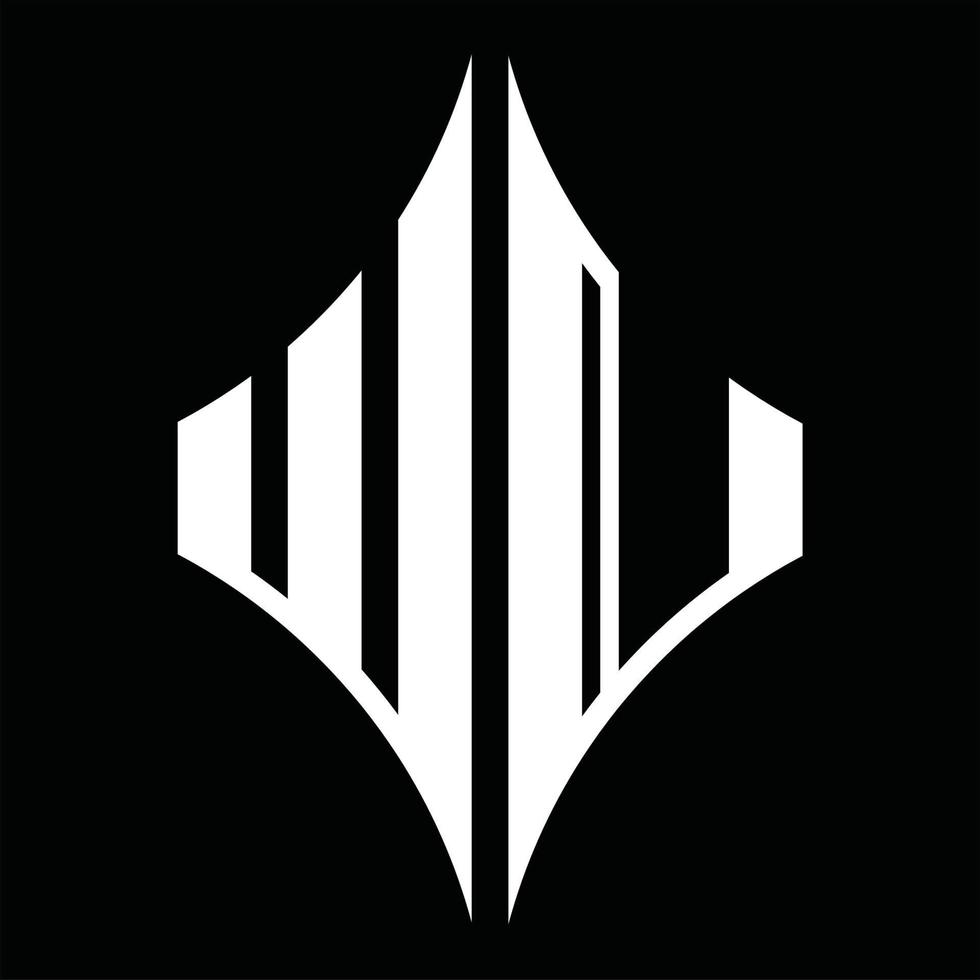 monograma del logotipo de wu con plantilla de diseño de forma de diamante vector