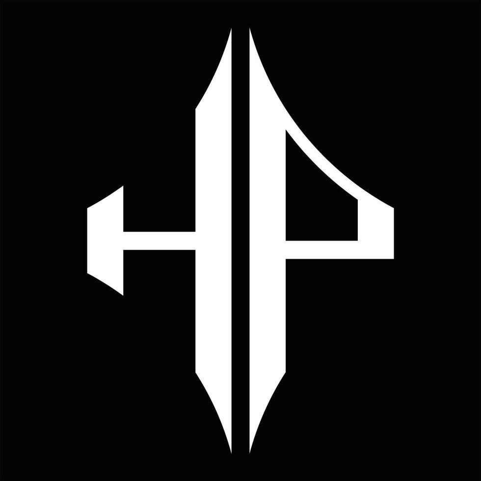 monograma del logotipo de hp con plantilla de diseño en forma de diamante vector