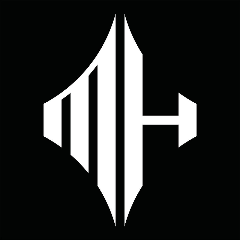 monograma del logotipo mh con plantilla de diseño de forma de diamante vector