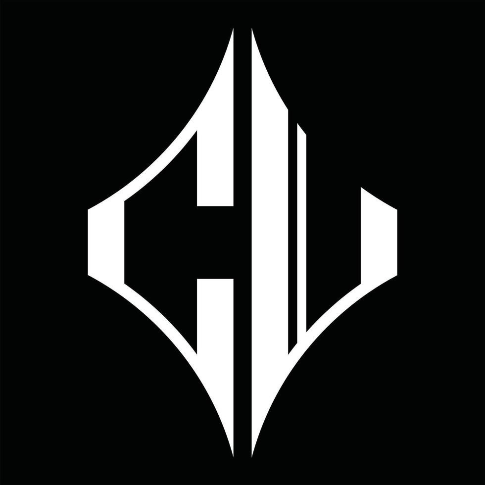 CJ Logo monogram with diamond shape design template vector