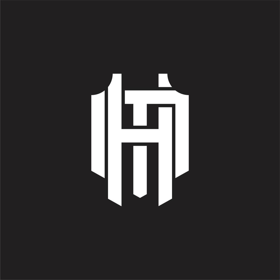 plantilla de diseño de monograma de logotipo hm vector