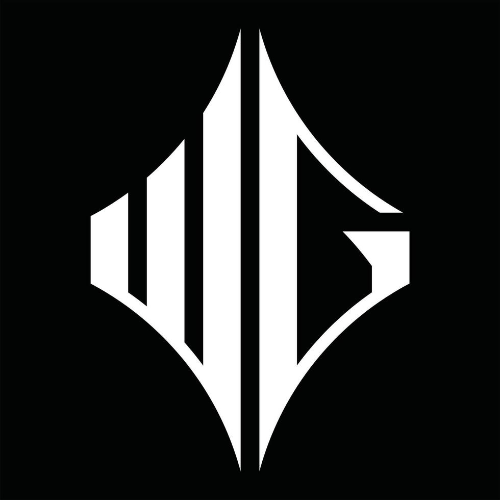 WG Logo monogram with diamond shape design template vector