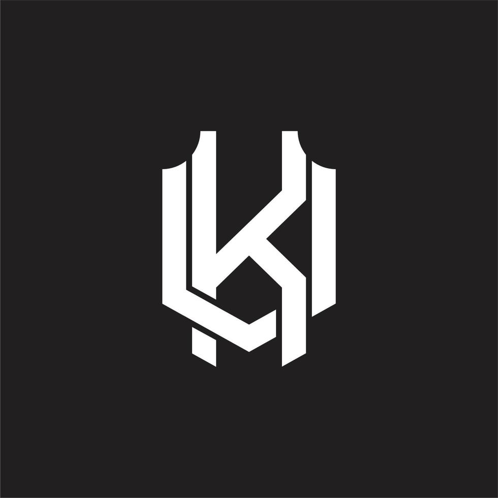 plantilla de diseño de monograma de logotipo ku vector