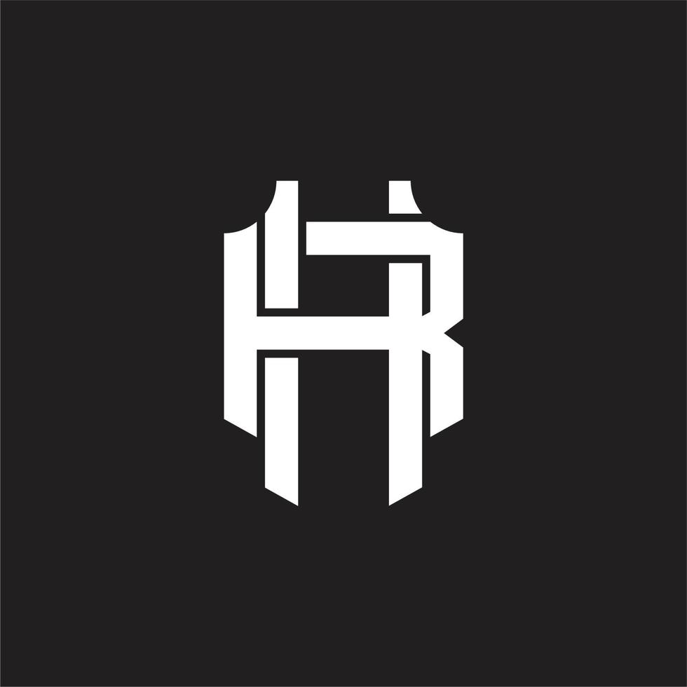 plantilla de diseño de monograma de logotipo hr vector