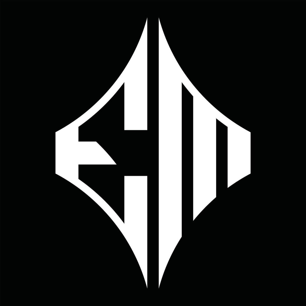 EM Logo monogram with diamond shape design template vector