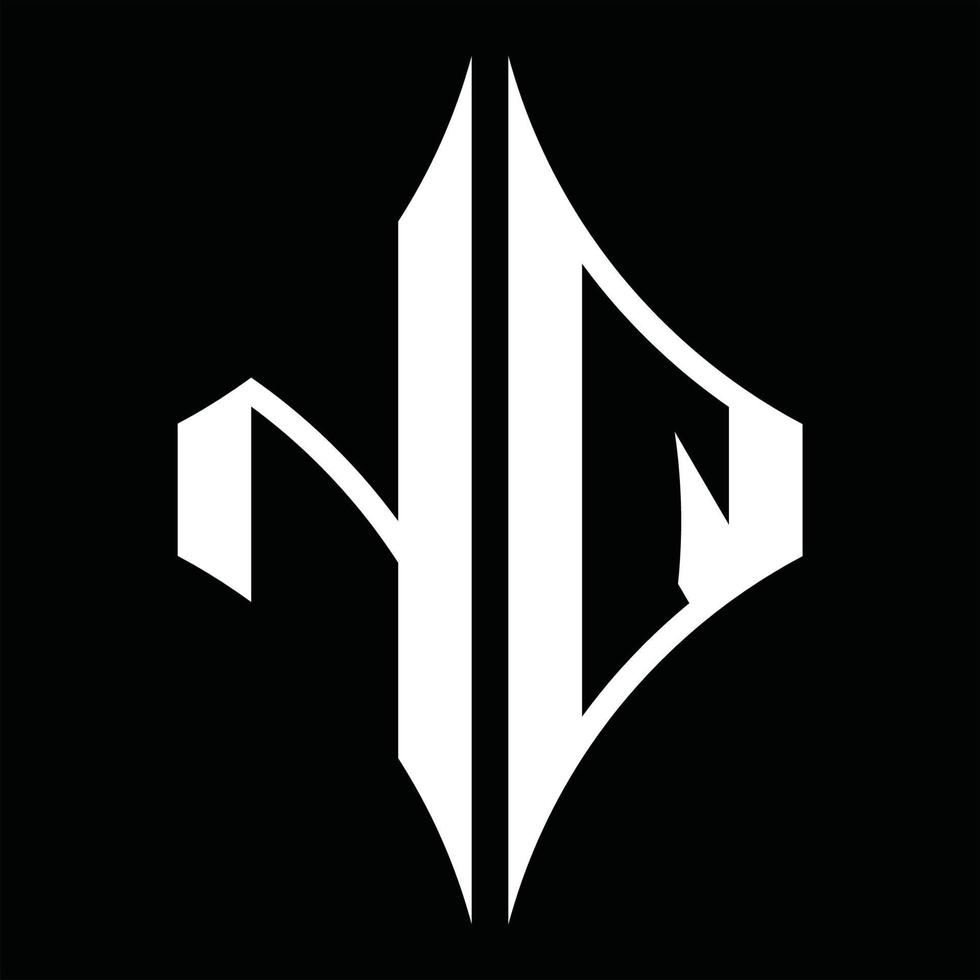 monograma de logotipo nq con plantilla de diseño de forma de diamante vector