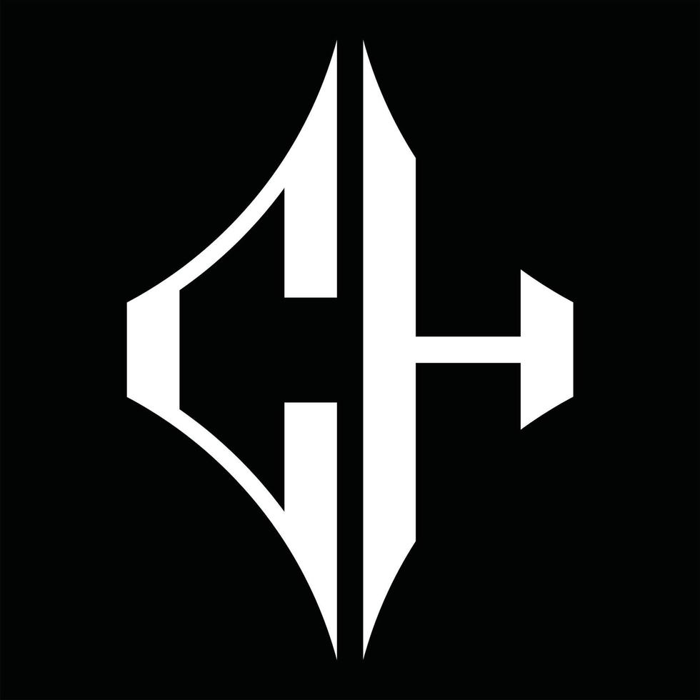 CH Logo monogram with diamond shape design template vector