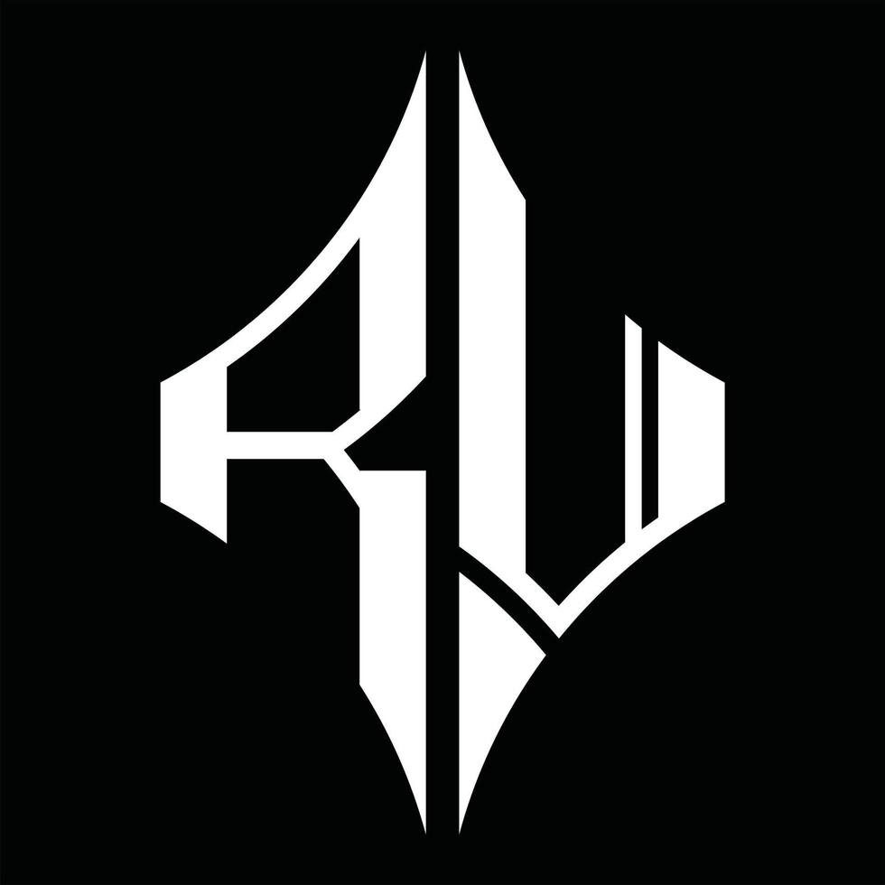 RV Logo monogram with diamond shape design template vector