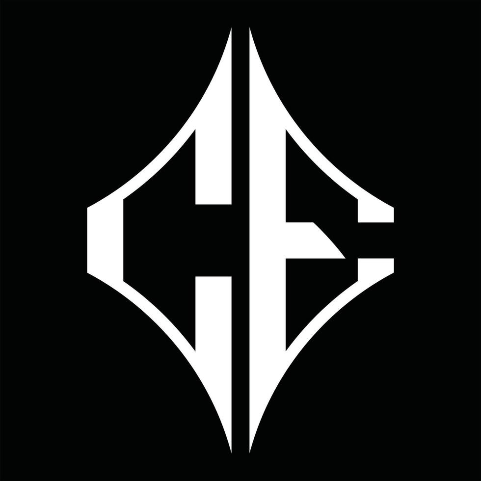 CE Logo monogram with diamond shape design template vector
