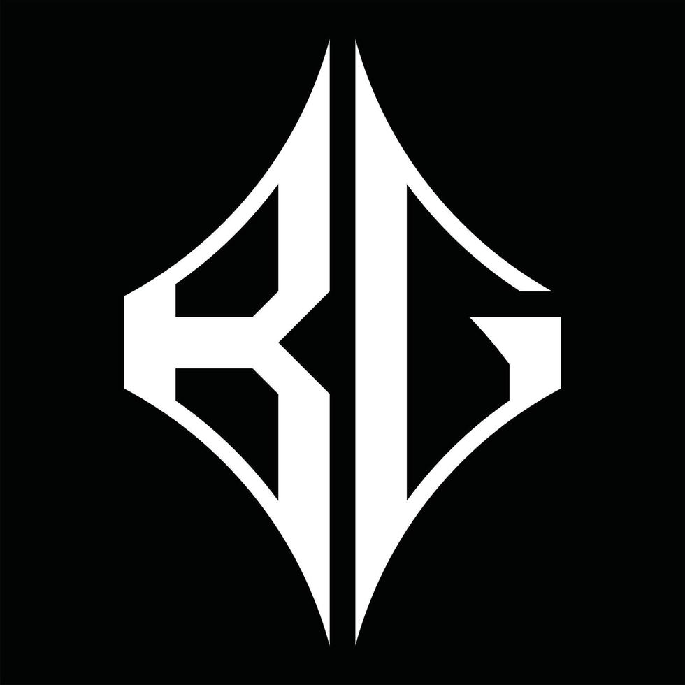 monograma de logotipo bg con plantilla de diseño de forma de diamante vector