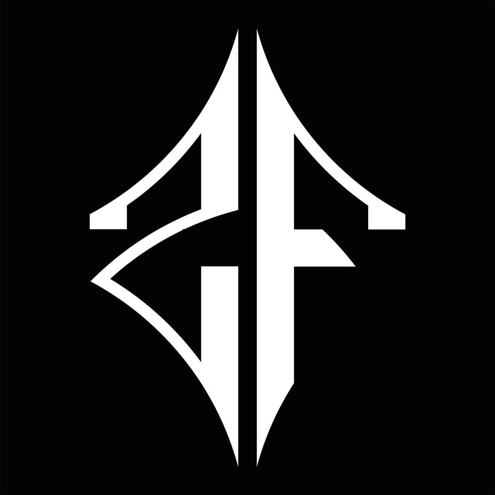 monograma de logotipo zf con plantilla de diseño de forma de diamante vector