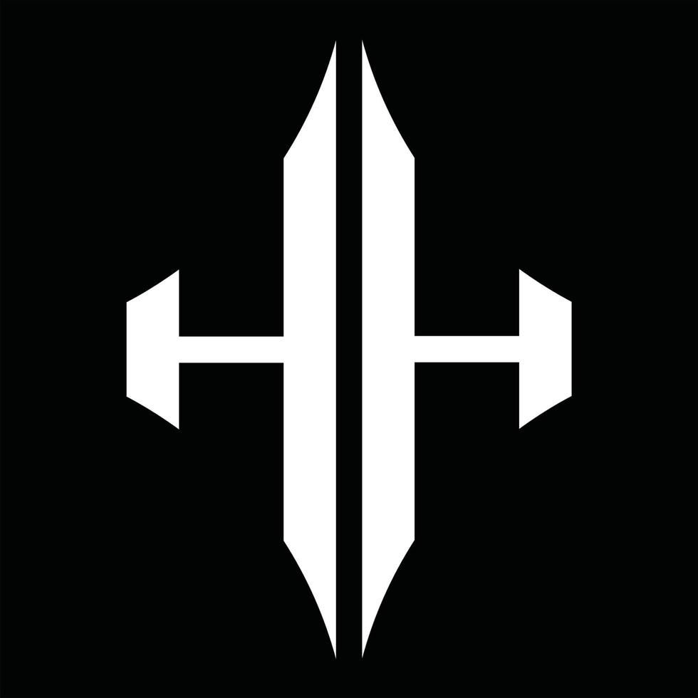HH Logo monogram with diamond shape design template vector