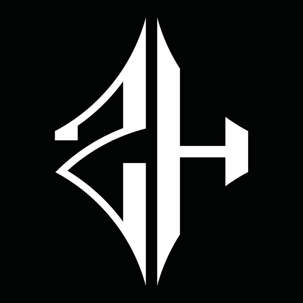 monograma del logotipo zh con plantilla de diseño de forma de diamante vector