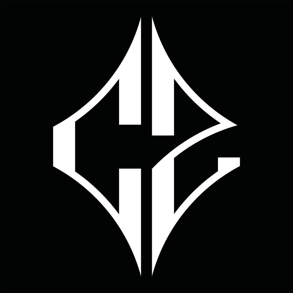 CZ Logo monogram with diamond shape design template vector