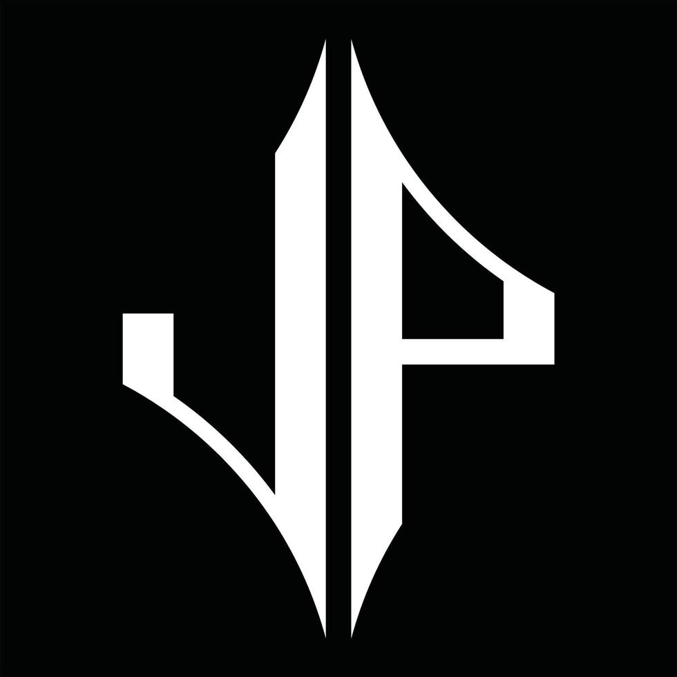 monograma de logotipo lp con plantilla de diseño de forma de diamante vector