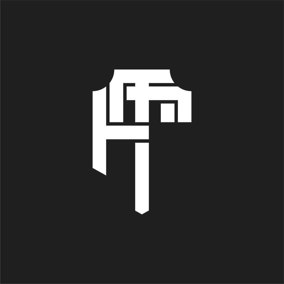 plantilla de diseño de monograma de logotipo tf vector