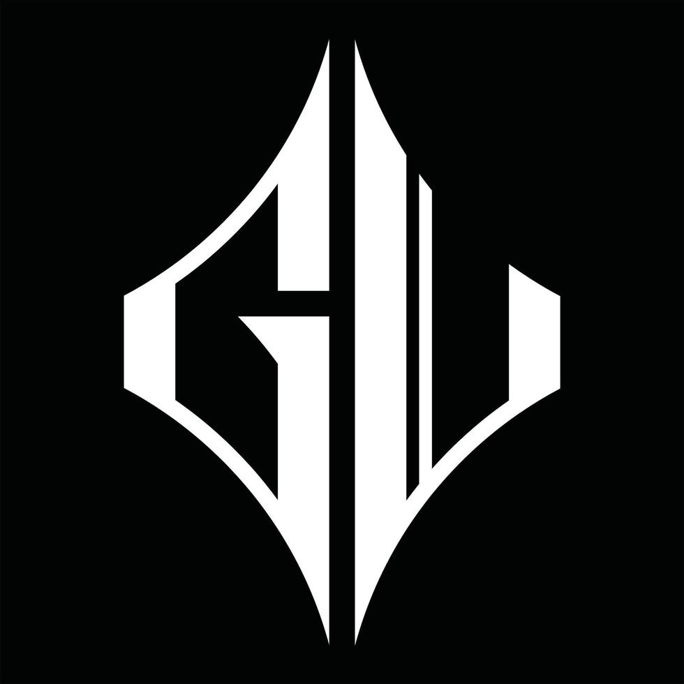 GJ Logo monogram with diamond shape design template vector