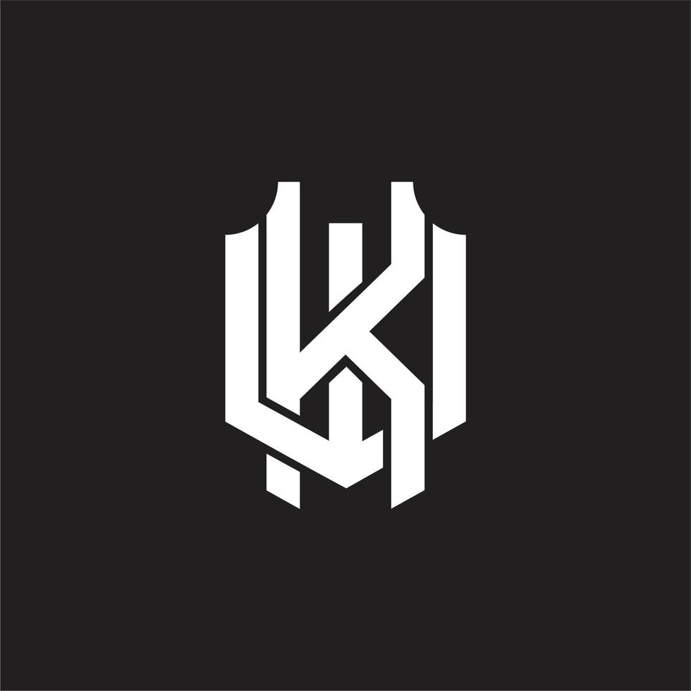 plantilla de diseño de monograma de logotipo kw vector