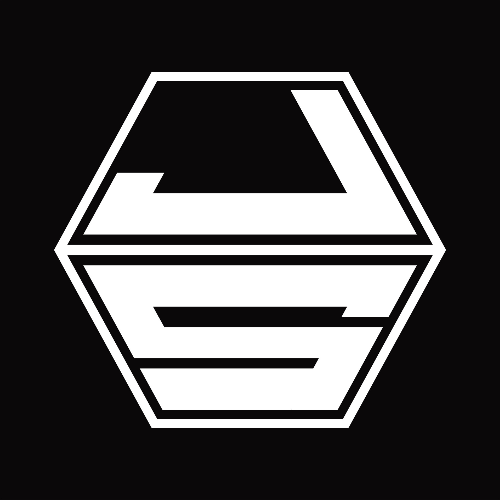 JS Logo monogram with hexagon shape up and down design template ...