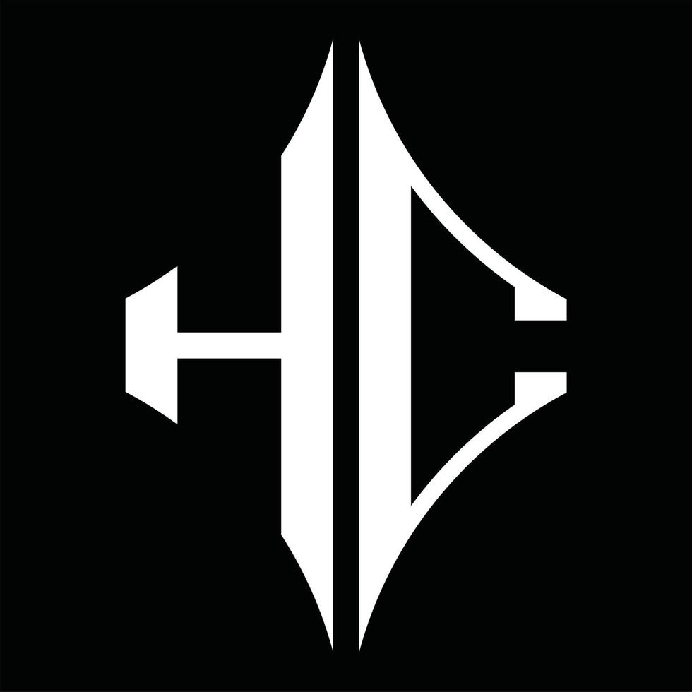 HC Logo monogram with diamond shape design template vector