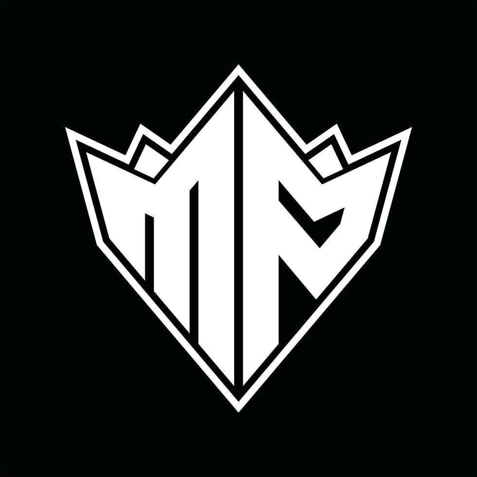 MP Logo monogram design template vector