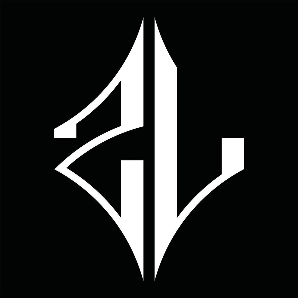 ZL Logo monogram with diamond shape design template vector