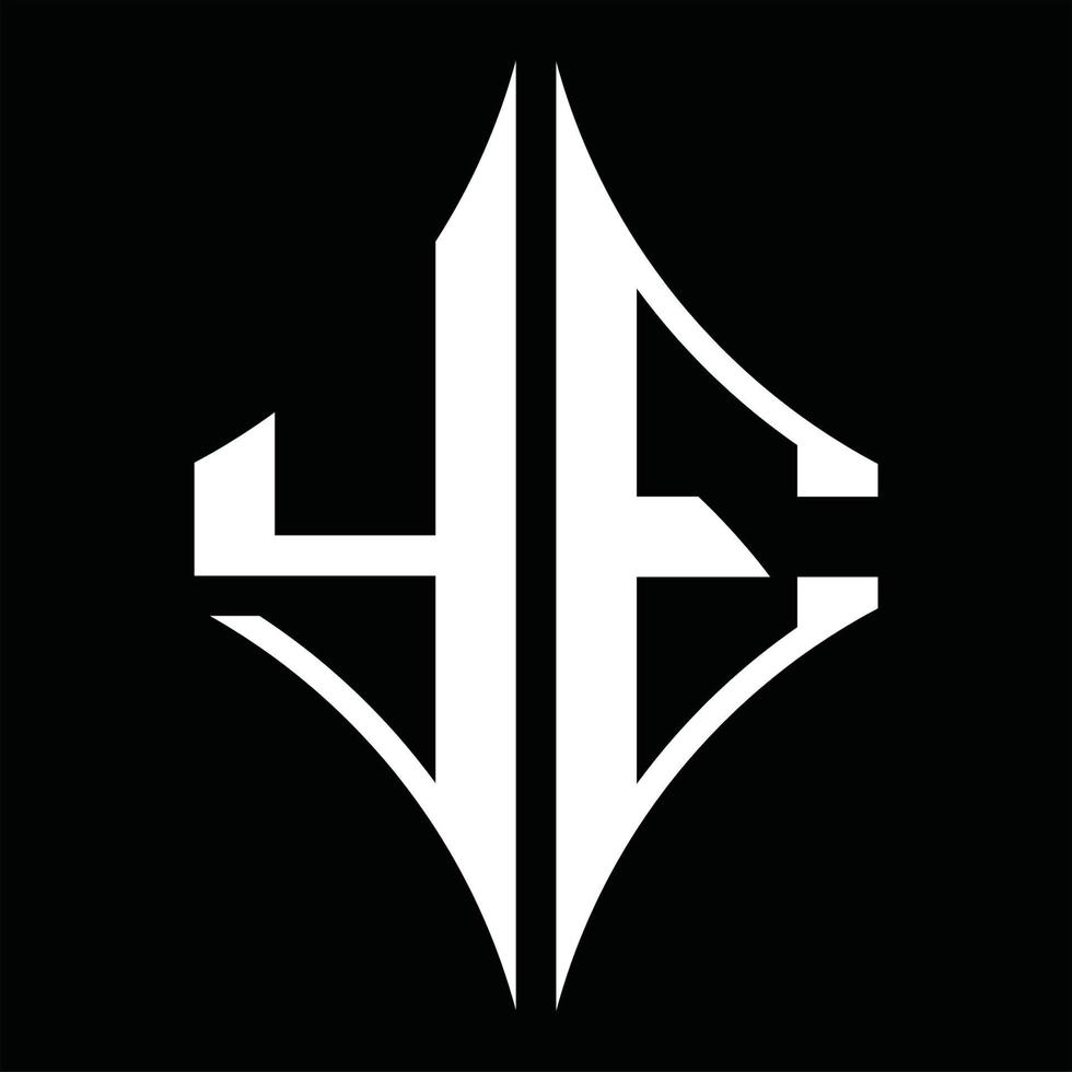 YE Logo monogram with diamond shape design template vector