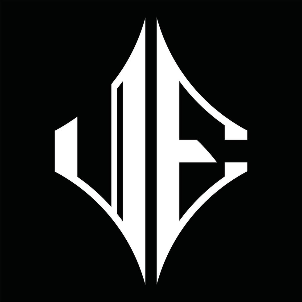 UE Logo monogram with diamond shape design template vector