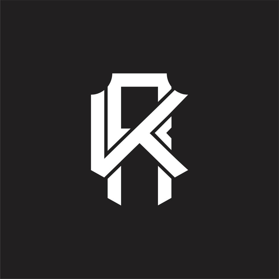 plantilla de diseño de monograma de logotipo rk vector