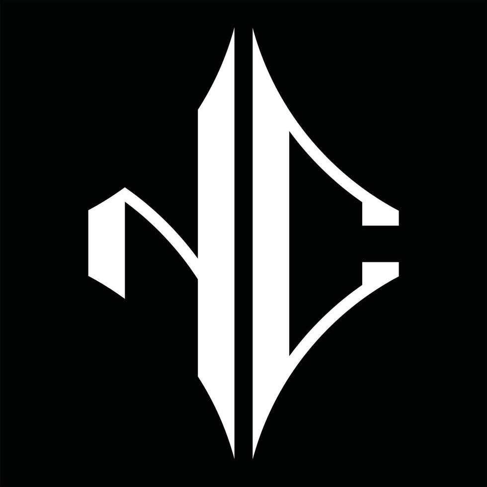 monograma de logotipo nc con plantilla de diseño de forma de diamante vector