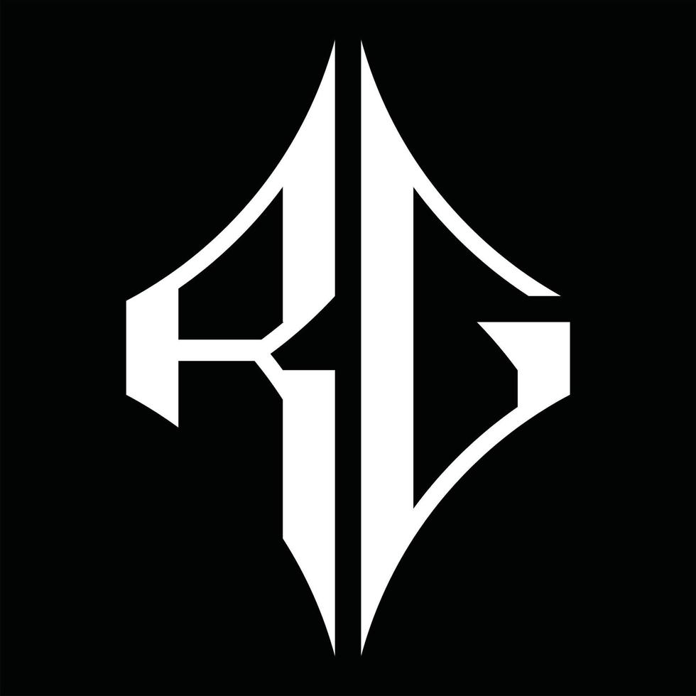 RG Logo monogram with diamond shape design template vector
