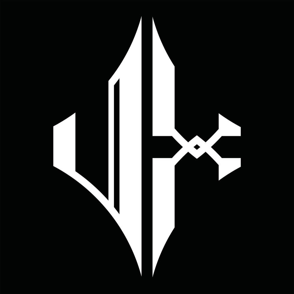UX Logo monogram with diamond shape design template vector