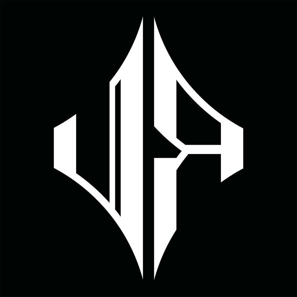 UR Logo monogram with diamond shape design template vector