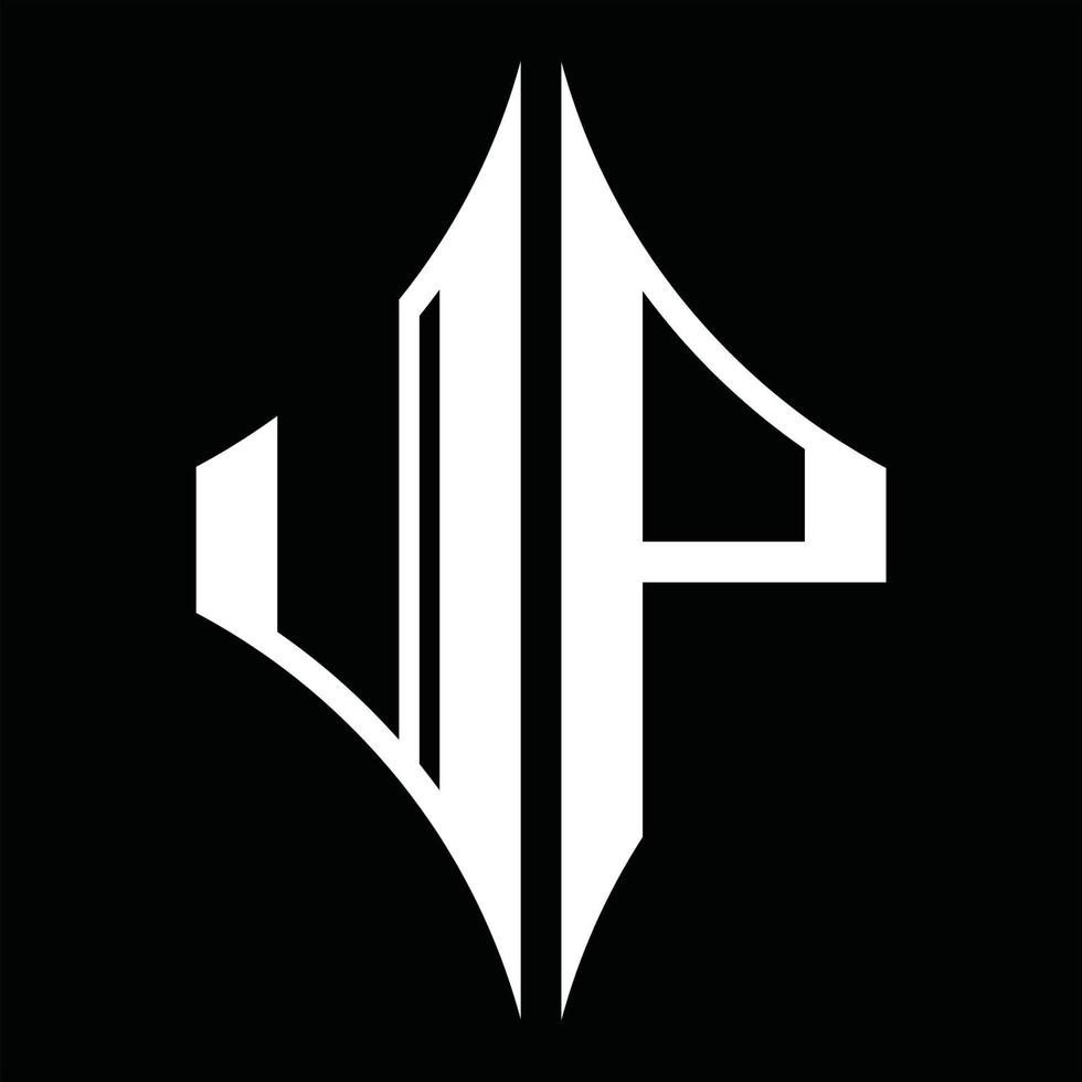 UP Logo monogram with diamond shape design template vector