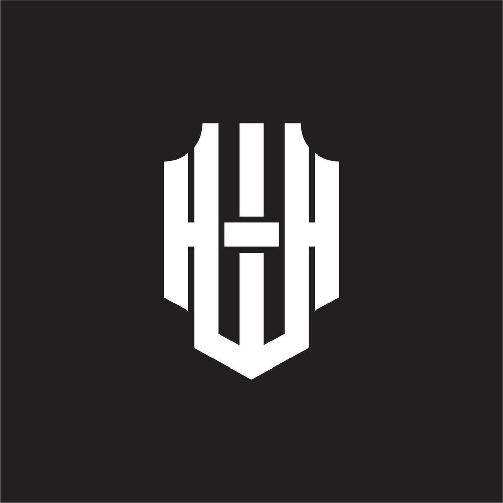 plantilla de diseño de monograma de logotipo wh vector