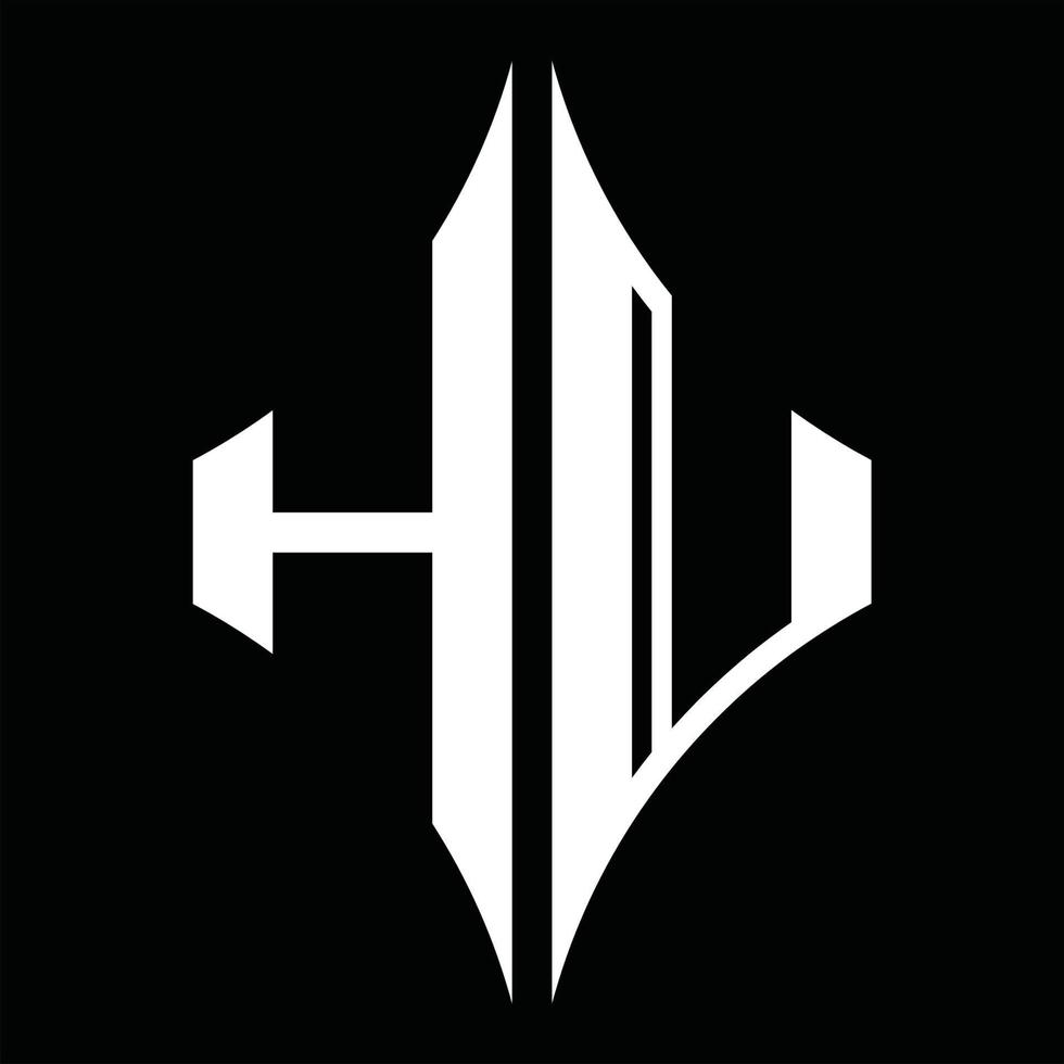 monograma de logotipo hu con plantilla de diseño de forma de diamante vector