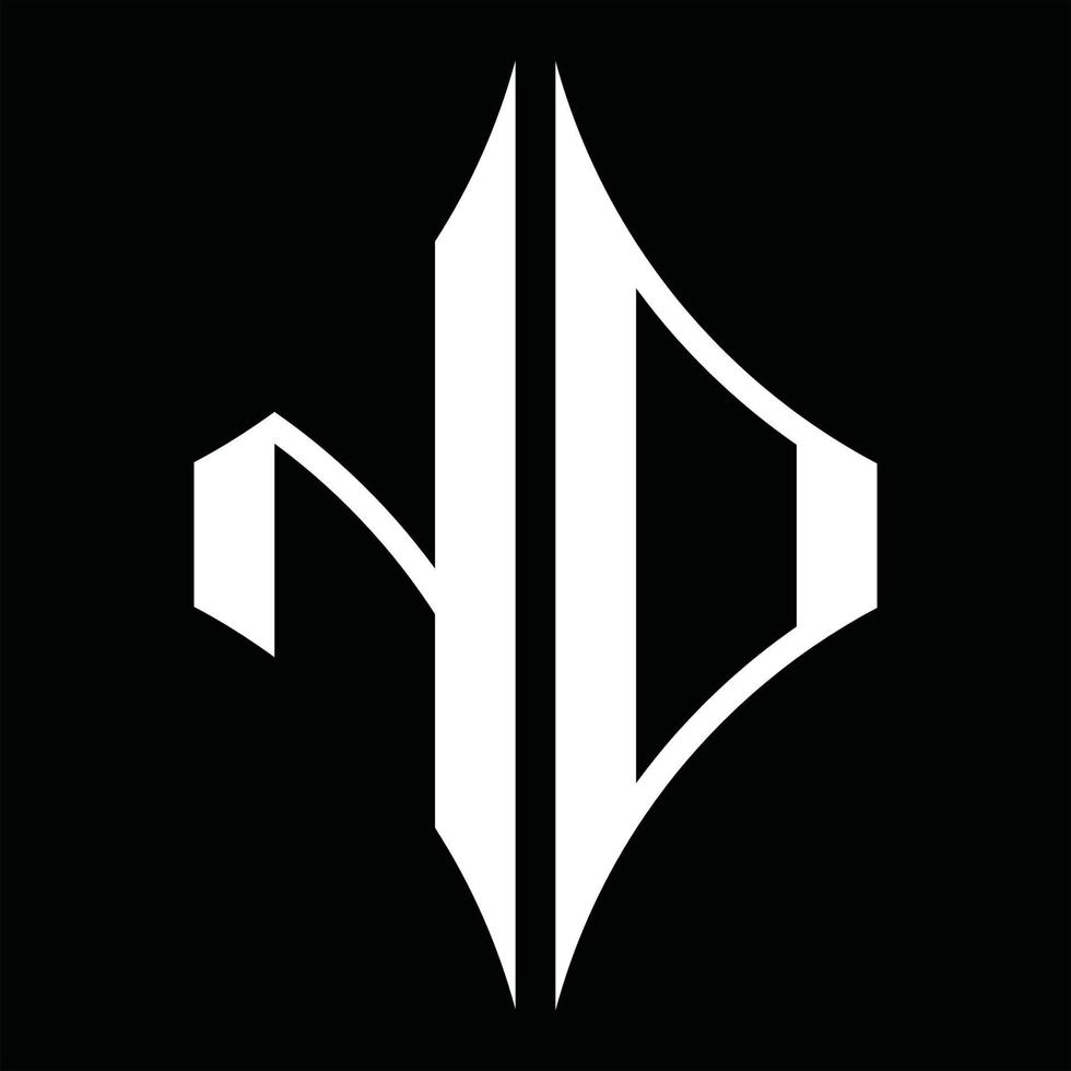 monograma de logotipo nd con plantilla de diseño de forma de diamante vector