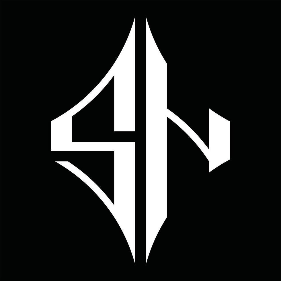 SN Logo monogram with diamond shape design template vector