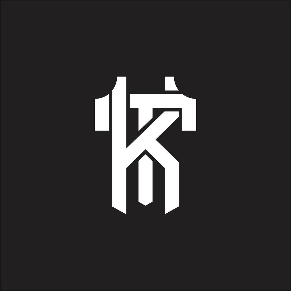 plantilla de diseño de monograma de logotipo kt vector